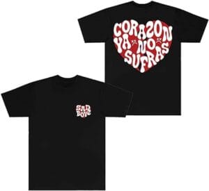 Junior H Merch T Shirt No Sufras Shirts Sad Boyz Tour Summer Casual  Short Sleeve Rapper Tshirt Men Women