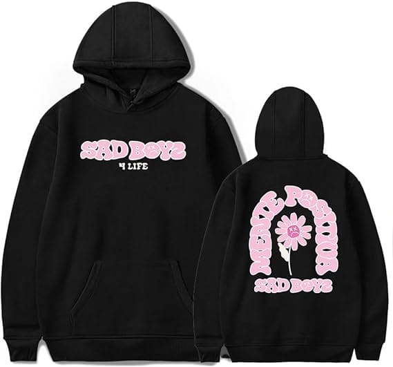 51HP8bWoXxL._AC_SX569 Junior H Merch Hoodie Sad Boyz Sweatshirt Flower Printed Hoodies Casual Clothes Woman Men - Image 1