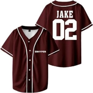 Enhypen Merch T Shirt,Jake Baseball Jersey Tshirt V-Neck Short Sleeve Fashion Streetwear Women Men - Image 7