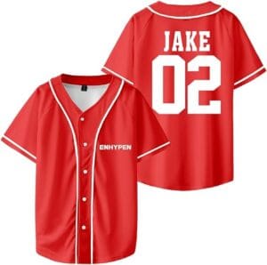 Enhypen Merch T Shirt,Jake Baseball Jersey Tshirt V-Neck Short Sleeve Fashion Streetwear Women Men - Image 6