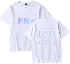 Enhypen Merch T Shirt Fate Plus World Tour Tshirt Round Neck Casual Short Sleeve Top Women Men - Image 6