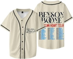 Bensons Baseball Shirt American 2025 Tour Hearts Boones Merch Tshirt Casual Short Sleeve Women Men - Image 4