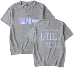 Enhypen Merch T Shirt Fate Plus World Tour Tshirt Round Neck Casual Short Sleeve Top Women Men - Image 4
