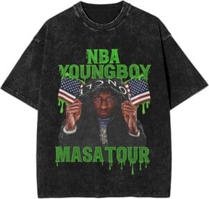 Youngboys Merch Shirt 2025 Music Tourt Shirts Loose Novelty Retro Tee Black For Women Men - Image 6