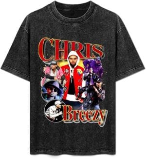 Chris Shirt Breezys 2025 Music Bowls Tour Browns Tshirt Vintage Washed Graphic Short Sleeve For Women Men - Image 11