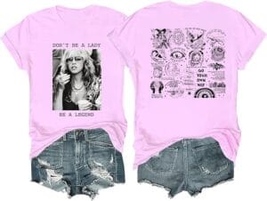 Stevies Shirt Don't Be a Lady Be a Legend Tshirt Nicks Funny Retro Print Short Sleeve for Women Men - Image 4