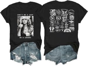 Stevies Shirt Don't Be a Lady Be a Legend Tshirt Nicks Funny Retro Print Short Sleeve for Women Men