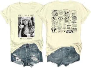 Stevies Shirt Don't Be a Lady Be a Legend Tshirt Nicks Funny Retro Print Short Sleeve for Women Men - Image 7