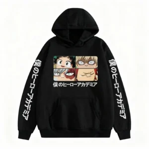 Anime Merch Hoodie MHA Friends Print  Sweatshirt Pullover Dekus Cosplay Hoodies for Women Men