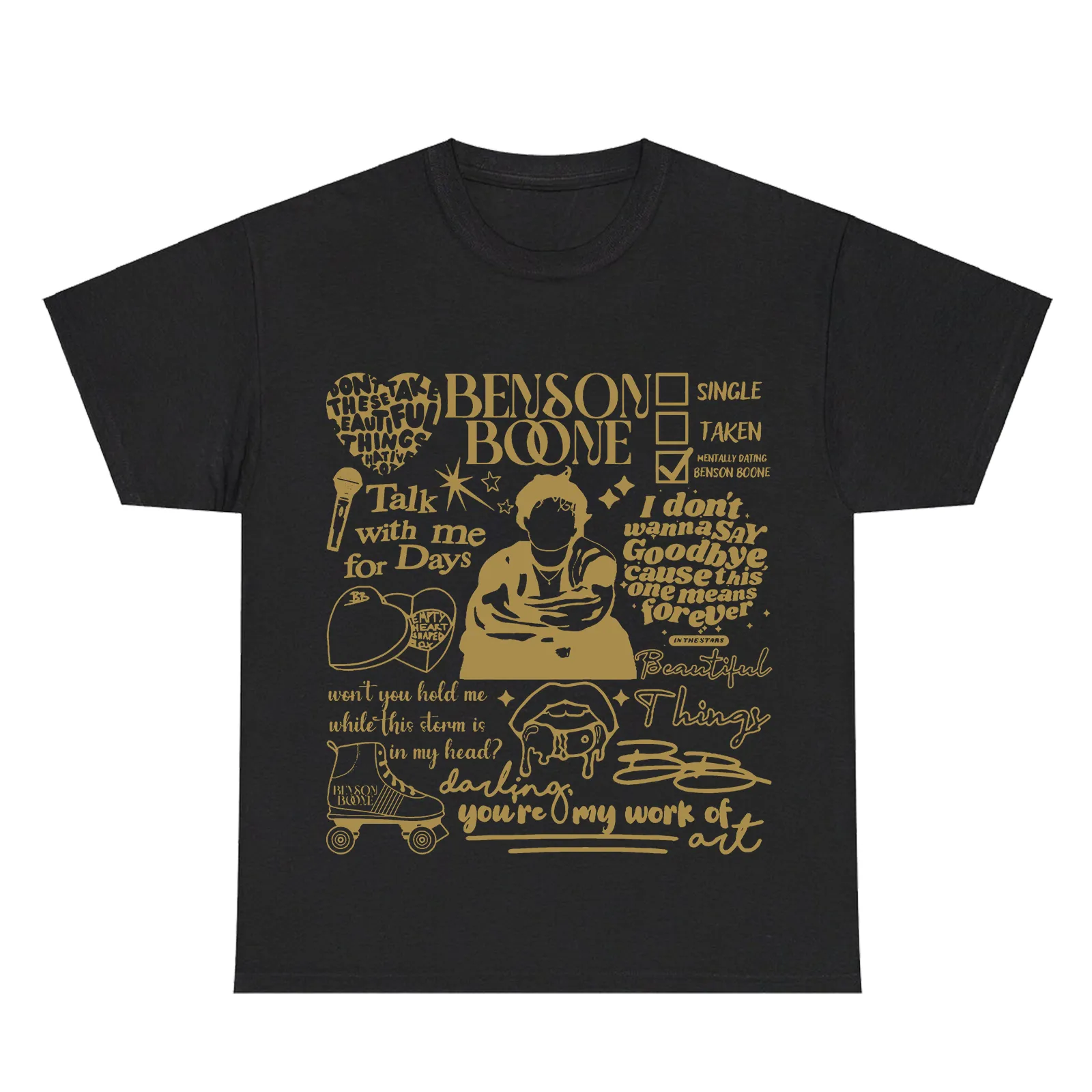 Benson And Boone Merch Shirt Fashion Short Sleeves Fans Tshirt Round Neck Tee Women Men-Black Benson And Boone Merch Shirt Fashion Short Sleeves Fans Tshirt Round Neck Tee Women Men - Image 1