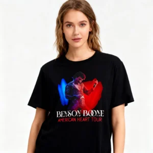 Bensons Shirt American Tour 2025 Heart Boones Merch Tshirt Funny Short Sleeve Retro Tees Women Men - Image 2