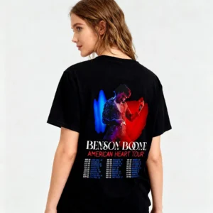 Bensons Shirt American Tour 2025 Heart Boones Merch Tshirt Funny Short Sleeve Retro Tees Women Men - Image 3