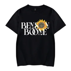 Bensons Singer Merch Shirt Boones Merch Tshirt Novelty Short Sleeve Casual Soft Round Neckline Women Men