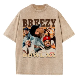 Chris Rapper Shirt 2025 Brown Music Breezys Tour Tshirt Vintage Washed Bowls Novelty Tee For Women Men - Image 5
