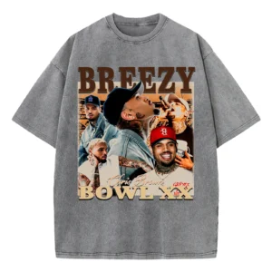 Chris Rapper Shirt 2025 Brown Music Breezys Tour Tshirt Vintage Washed Bowls Novelty Tee For Women Men - Image 4