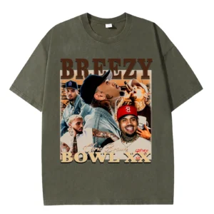 Chris Rapper Shirt 2025 Brown Music Breezys Tour Tshirt Vintage Washed Bowls Novelty Tee For Women Men - Image 7