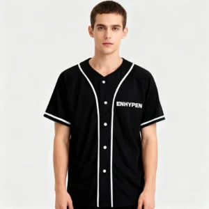 Enhypen Merch T Shirt,Jake Baseball Jersey Tshirt V-Neck Short Sleeve Fashion Streetwear Women Men - Image 2