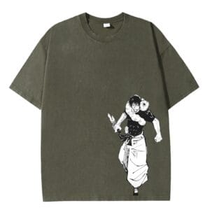 Jujutsus Anime Shirt Kaisens Vintage Washed Tshirt Graphic Fashion Tee For Women Men - Image 7