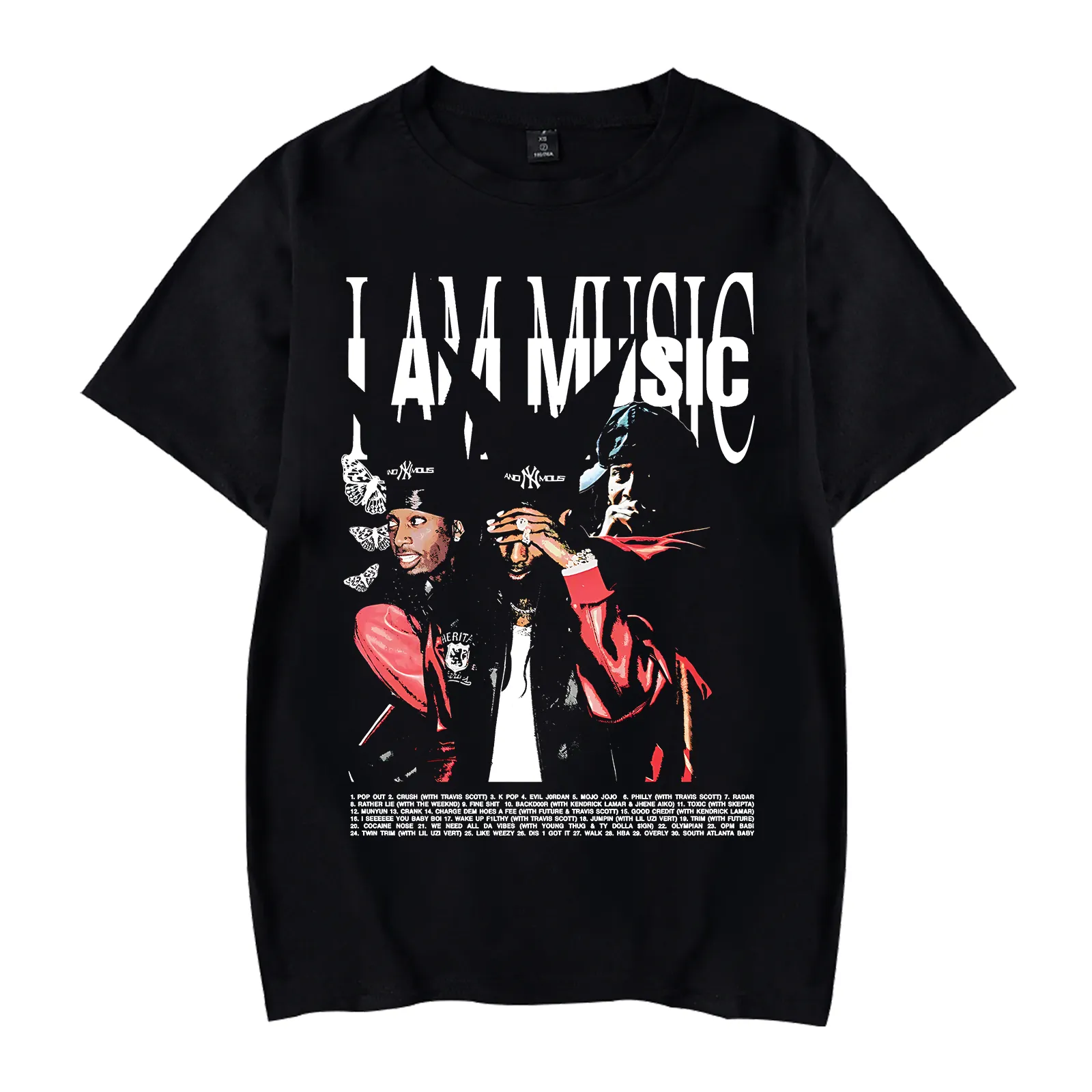 Playboi Rapper Merch Carti Shirt I Am Music Album Tshirt Fashion Graphic Print for Women Men-Black Playboi Rapper Merch Carti Shirt I Am Music Album Tshirt Fashion Graphic Print for Women Men - Image 1