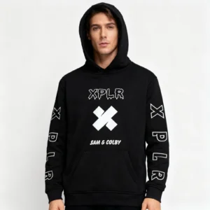 Sam and Col by Merch Hoodie Xplrs Fashion Print Hooded Sweatshirt Trendy Pullover for Men Women - Image 2