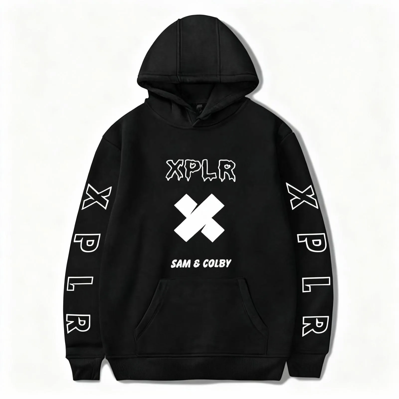 Sam and Col by Merch Hoodie Xplrs Fashion Print Hooded Sweatshirt Sam and Col by Merch Hoodie Xplrs Fashion Print Hooded Sweatshirt Trendy Pullover for Men Women - Image 1