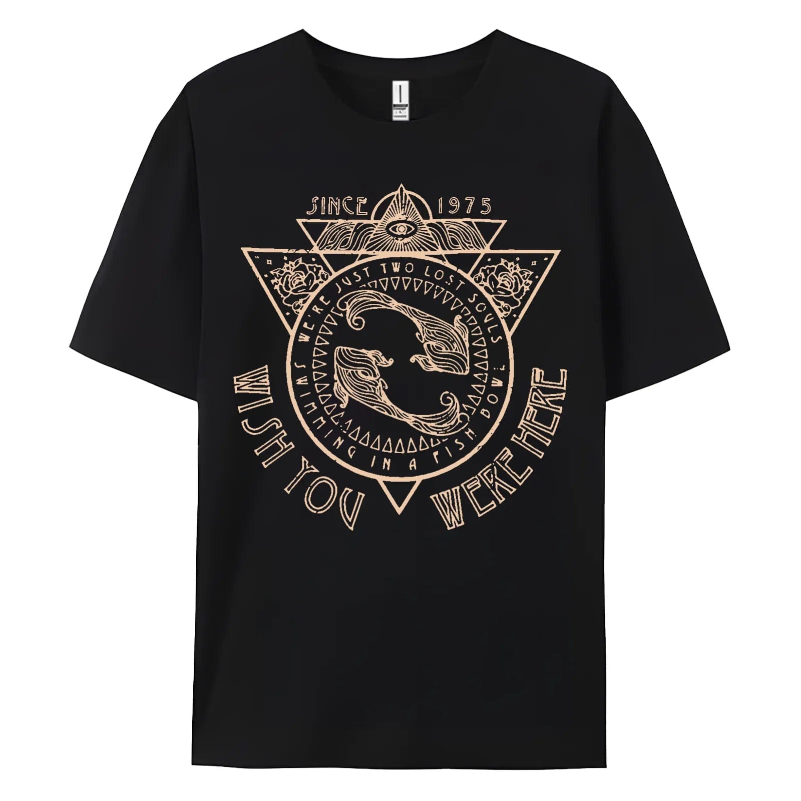 WishYouWereHereShirt-Black Wish You Were Here Shirt – A Tribute to Pink Floyd’s Timeless Sound - Image 1