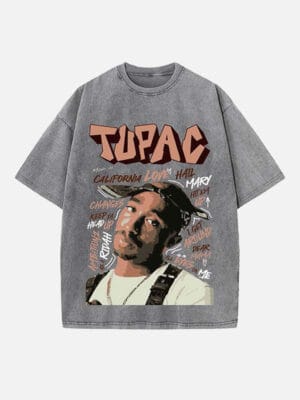 2Pac Print Round Neck Unisex T-shirt - Image 2