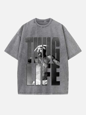 2Pac Print Round Neck Unisex T-shirt