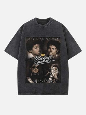 Michael Jackson Print Round Neck Unisex T-Shirt - Image 2
