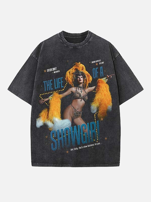 1_FZnmd3 Taylor Swift Print Round Neck T-shirt - Image 1