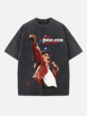 Michael Jackson Print Round Neck Unisex T-Shirt - Image 2