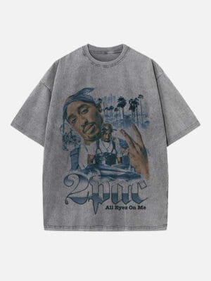 2Pac Print Round Neck Unisex T-shirt