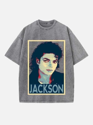 Michael Jackson Print Round Neck Unisex T-Shirt - Image 2