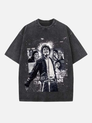 Michael Jackson Print Round Neck Unisex T-Shirt - Image 3