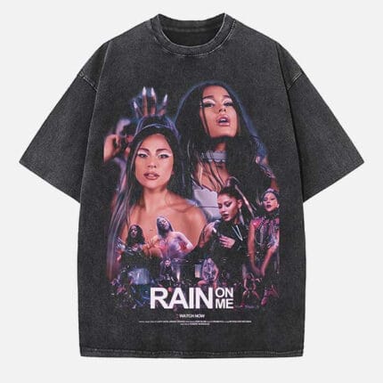 Lady Gaga & Ariana Grande Print Round Neck T-shirt