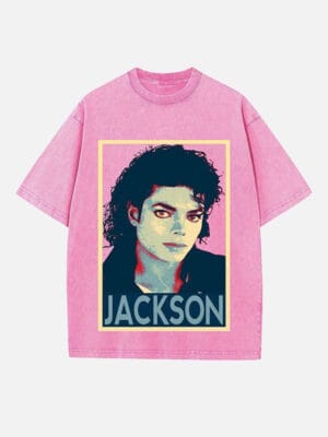 Michael Jackson Print Round Neck Unisex T-Shirt - Image 3