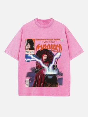 Lady Gaga Print Round Neck Unisex T-shirt