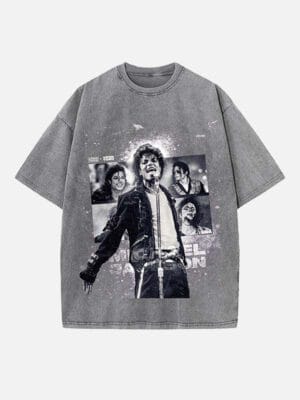 Michael Jackson Print Round Neck Unisex T-Shirt - Image 2