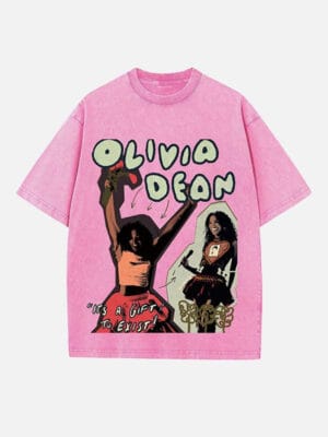 Olivia Dean Print Round Neck Unisex T-shirt - Image 3