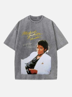 Michael Jackson Print Round Neck Unisex T-Shirt