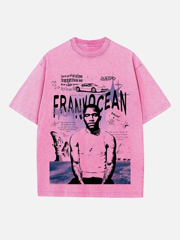 2_fz7Yv4 Frank Ocean Print Round Neck T-shirt - Image 1