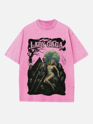 Lady Gaga Print Round Neck Unisex T-shirt - Image 4