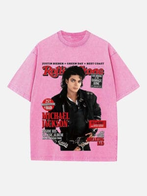 Michael Jackson Print Round Neck Unisex T-Shirt - Image 3