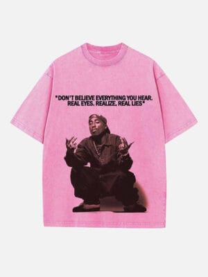 2Pac Print Round Neck Unisex T-shirt - Image 3
