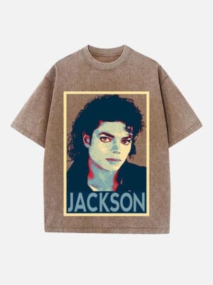 Michael Jackson Print Round Neck Unisex T-Shirt - Image 4