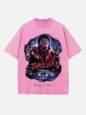 Michael Jackson Print Round Neck Unisex T-Shirt - Image 3