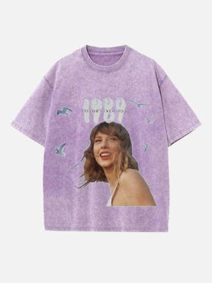 Taylor Swift Print Round Neck T-shirt