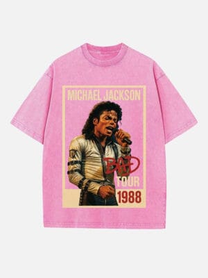Michael Jackson Print Round Neck Unisex T-Shirt - Image 3