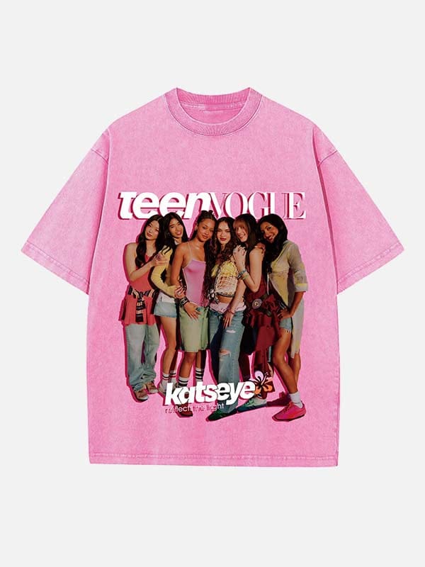 3_dbkk1f KATSEYE Print Round Neck T-shirt - Image 1