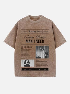 Olivia Dean Print Round Neck Unisex T-shirt - Image 3